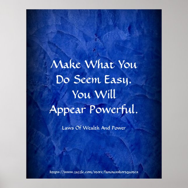 Law Of Wealth Power Appear Powerful Blue Poster (Front)