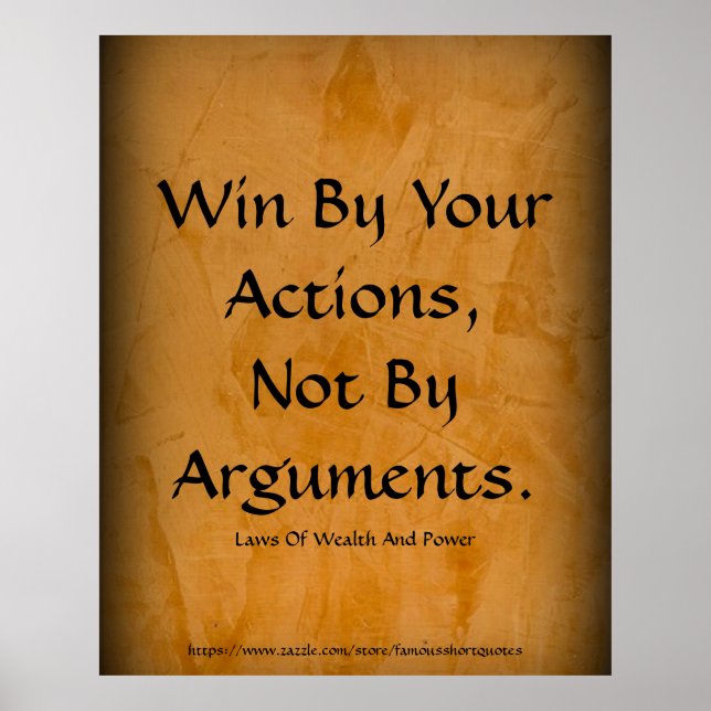 Law Of Wealth Power Win By Your Actions Orange Poster (Front)
