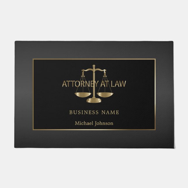 Law Office - Black and Gold Doormat (Front)