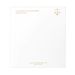 LAW OFFICE   Classic Scales Of Justice Notepad