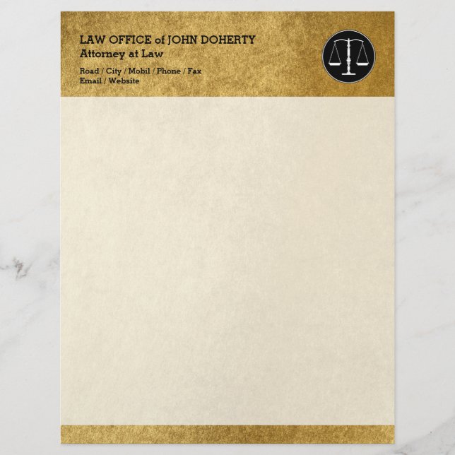 LAW OFFICE | Elegant Customized Letterhead (Front)