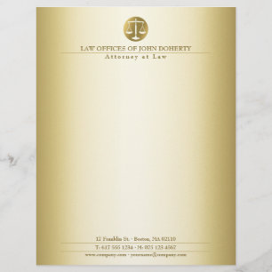 LAW OFFICE   Elegant Gold Custom Letterhead
