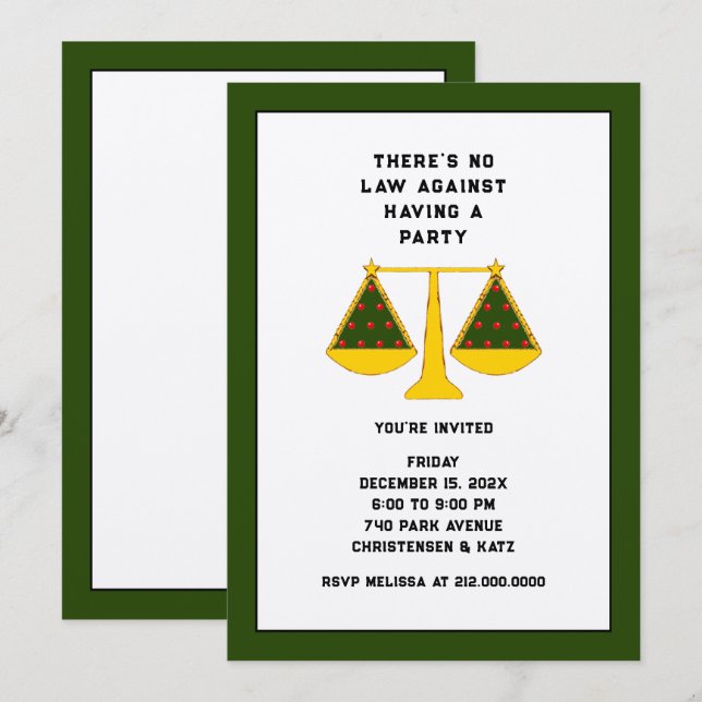 Law Office Holiday Party Invitation (Front/Back)
