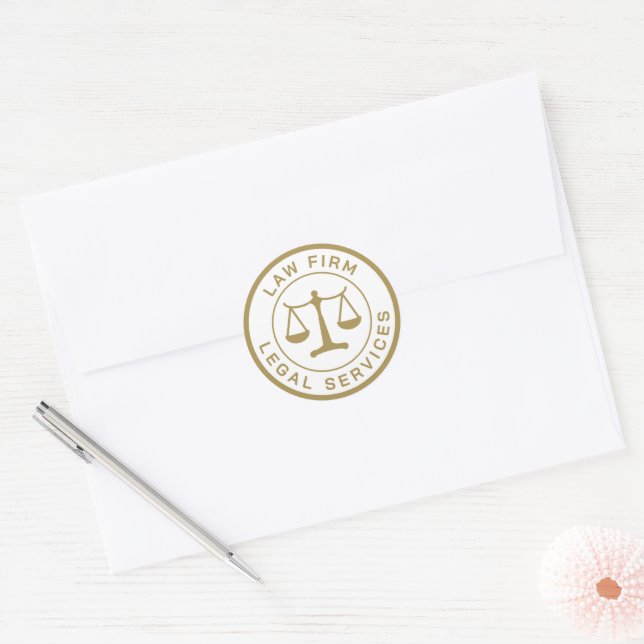 Law Office | Scales of Justice Classic Round Sticker (Envelope)