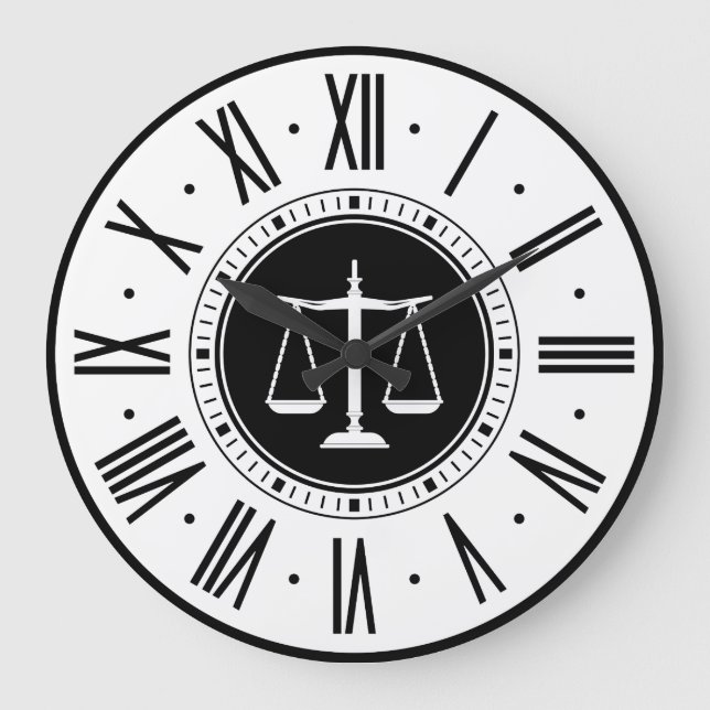 LAW OFFICE | Scales of Justice Large Clock (Front)