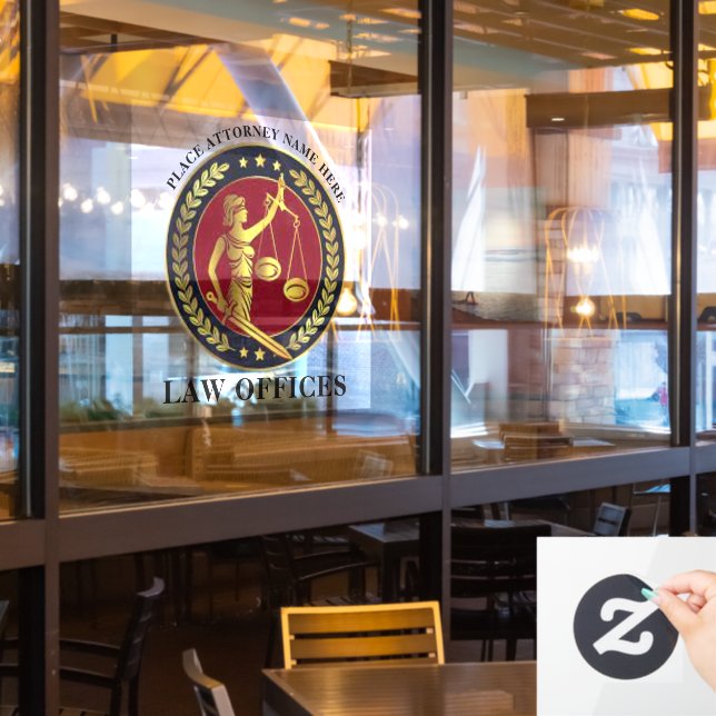 Law Offices - Attorney Justice Scales - Laurels (Restaurant Window)