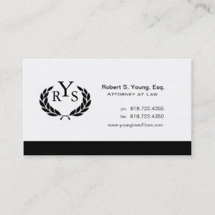 Law Offices Attorney Lawyer Laurel Wreath Monogram Business Card