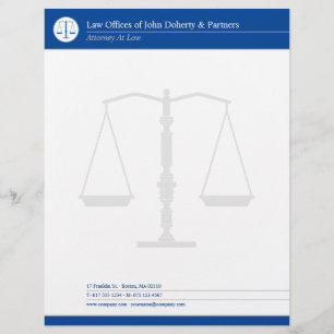LAW OFFICES   Deep Blue Custom Letterhead