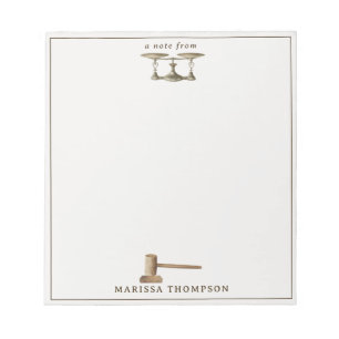 Law Scales Gavel Legal Antique Custom Name Notepad