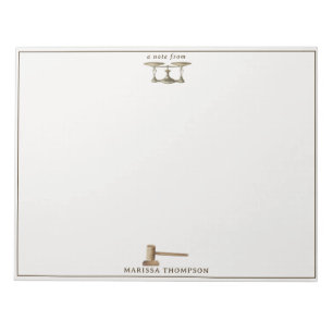 Law Scales Gavel Legal Antique Custom Name Notepad