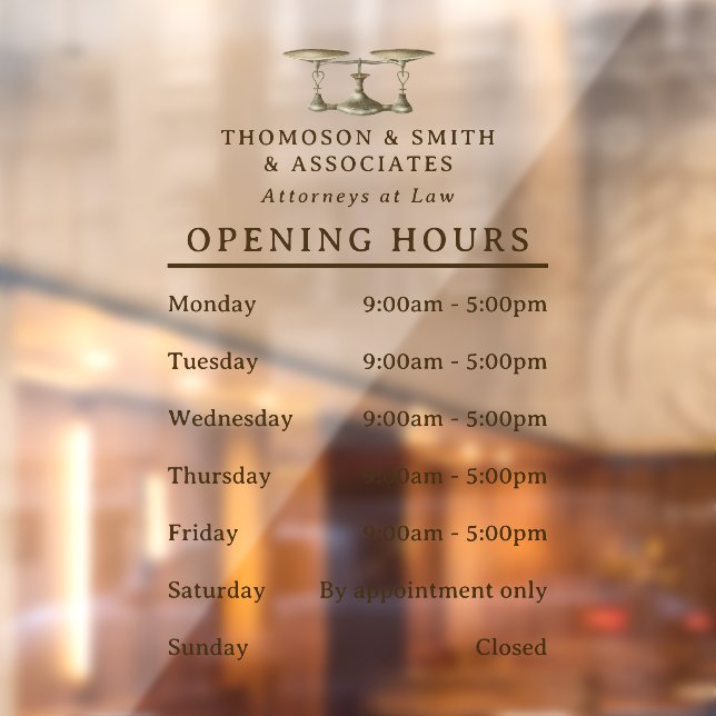 Law Scales Gavel Legal Professional Opening Hours (Sheet 2)