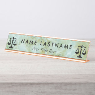 Law   Scales of Justice   Lawyer Desk Name Plate