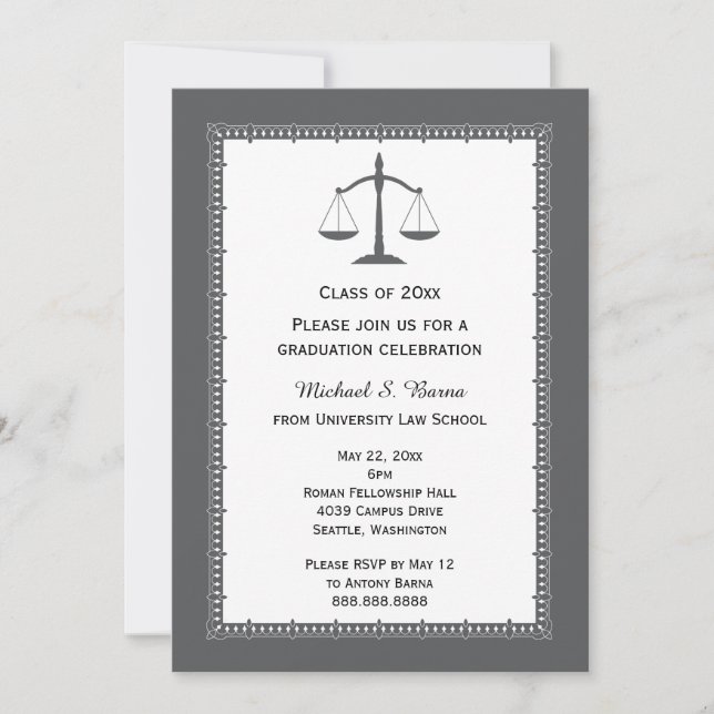 Law School Attorney Graduation Announcements (Front)