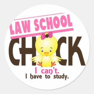 Law School Chick 1 Classic Round Sticker