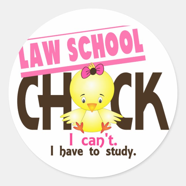 Law School Chick 1 Classic Round Sticker (Front)