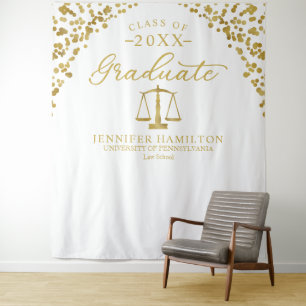 Law School Class of 2026 Grad Party Photo Backdrop Tapestry