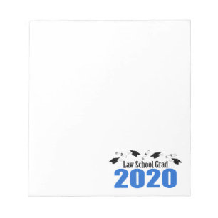 Law School Grad 2020 Caps And Diplomas (Blue) Notepad