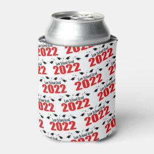 Law School Grad 2022 Caps And Diplomas (Red) Can Cooler