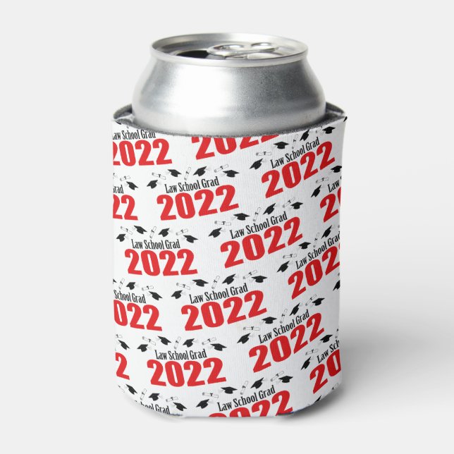 Law School Grad 2022 Caps And Diplomas (Red) Can Cooler (Can Front)
