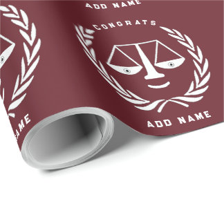Law School Grad Lawyer Congrats Wrapping Paper