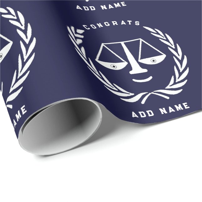 Law School Grad Lawyer Congrats Wrapping Paper (Roll Corner)