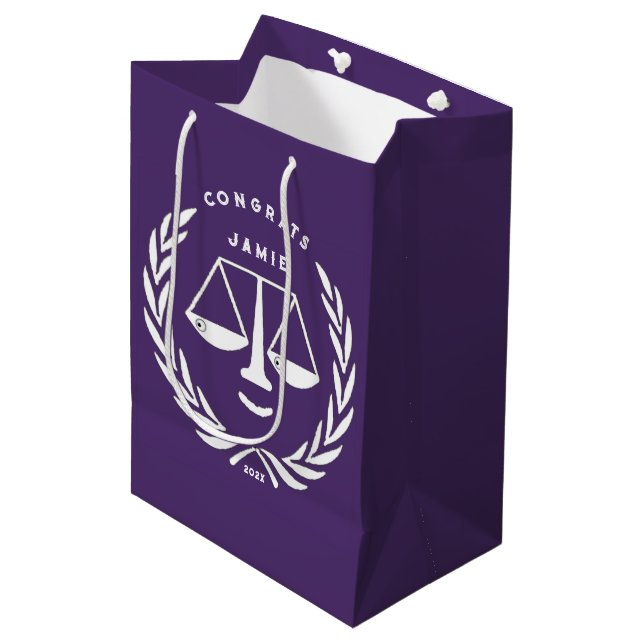 Law School Grad Medium Gift Bag (Front Angled)