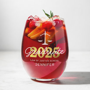 Law School Graduate Class of 2025 Stemless Wine Glass