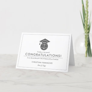 Law School Graduate   Minimal Congrats  Thank You Card