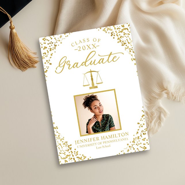 Law School Graduate Photo Graduation Announcement  (Creator Uploaded)
