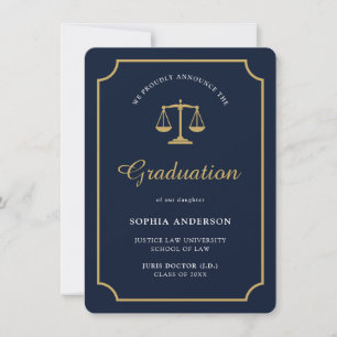 Law School Graduate Scales of Justice Announcement