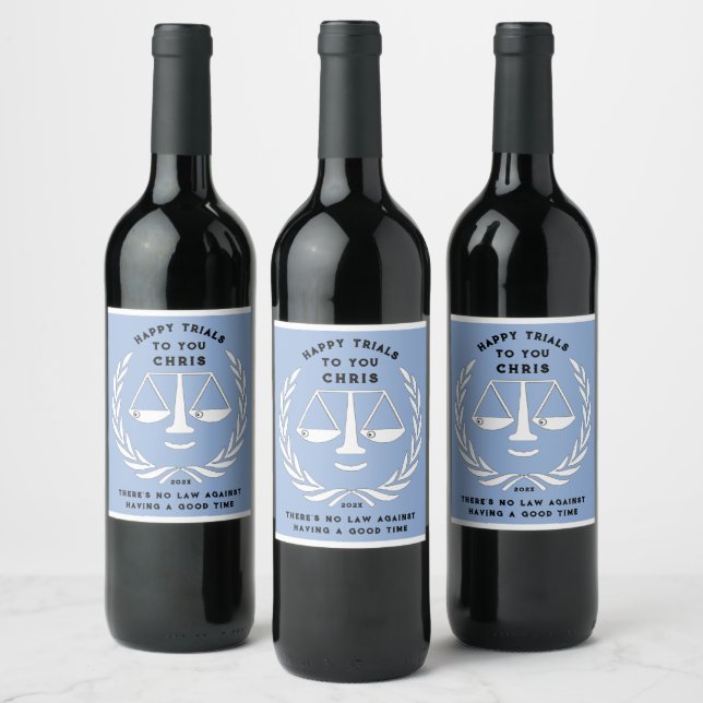 Law School Graduation 2025 Wine Label (Bottles)