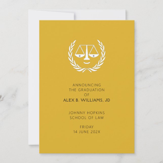 Law School Graduation Announcement (Front)