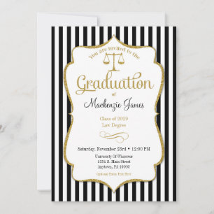 Law School Graduation Announcement Invitation