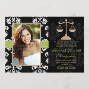Law School Graduation Announcement Invitation Lime