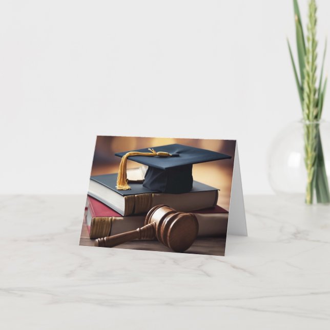 Law School Graduation Card-Cap & Gavel Card (Front)