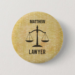 Law School Graduation Congrats Scale of Justice 6 Cm Round Badge