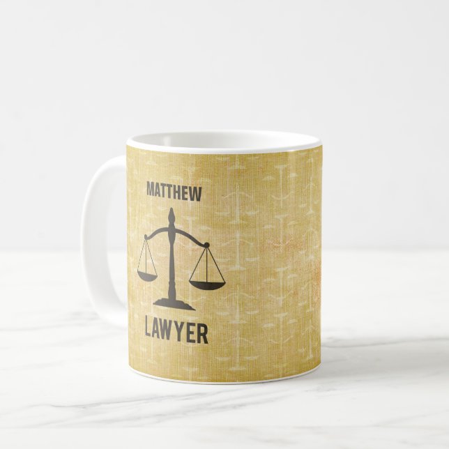 Law School Graduation Congrats Scale of Justice Coffee Mug (Front Left)