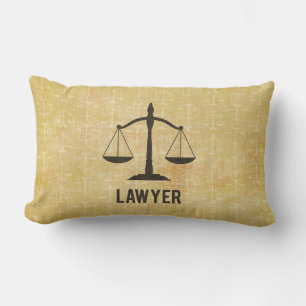 Law School Graduation Congrats Scale of Justice Lumbar Cushion