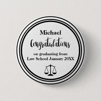 Law School Graduation Congratulations Button Pins