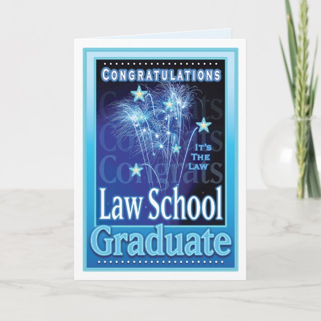 Law School Graduation Congratulations Fireworks Card (Front)