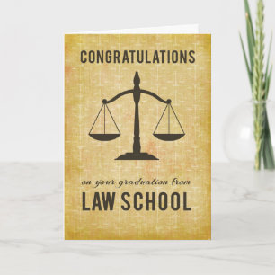 Law School Graduation Congratulations Scale of Jus Card