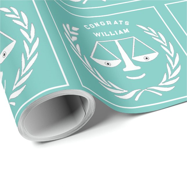 Law School Graduation Gift Wrapping Paper (Roll Corner)