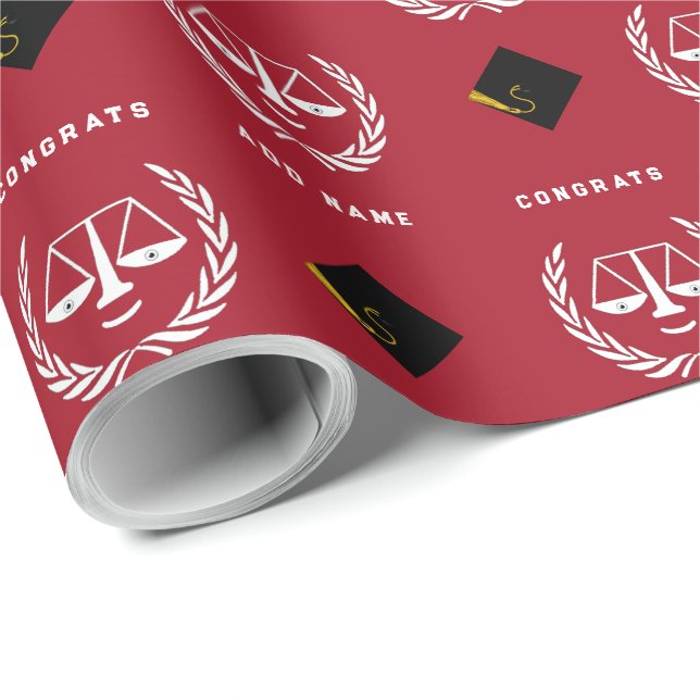 Law School Graduation Gift Wrapping Paper (Roll Corner)