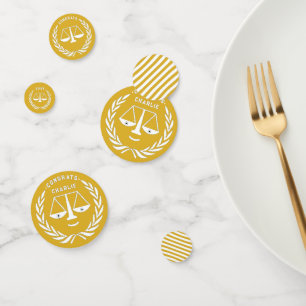 Law School Graduation Gold Confetti