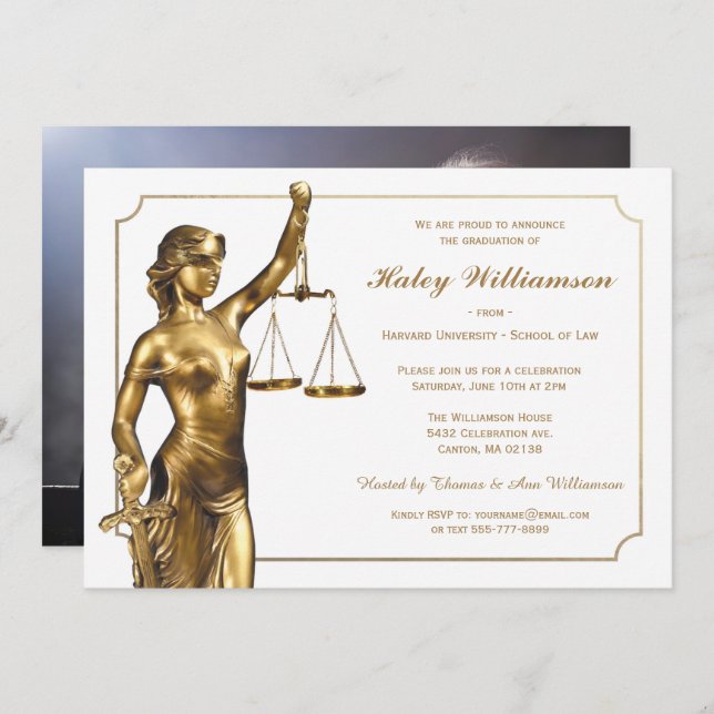 Law School Graduation Invitation (Front/Back)