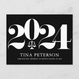 Law School Graduation Invitation Postcard