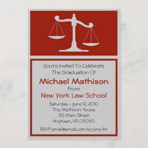 Law School Graduation Invite Maroon Justice Scales