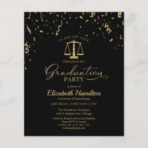 Law School Graduation Party Budget Invitations