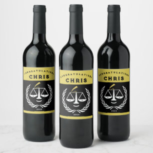 Law School Graduation Party Gift Wine Label