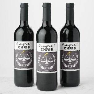 Law School Graduation Party Gift Wine Label